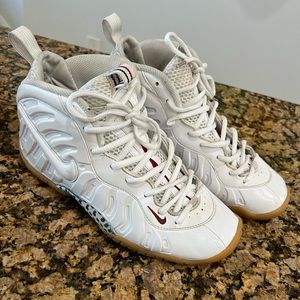 RARE Nike Lil Posite Pro White Green Gum Gym Red Sz 6Y /644792-100 Boys Shoes